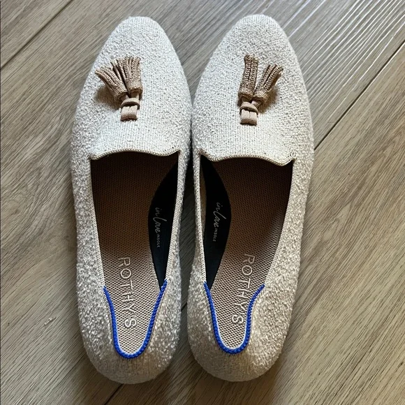 NEW Rothy's Almond Tassel Loafer in Toasty Boucle Size 7.5 Limited Edition RARE - Picture 6 of 10